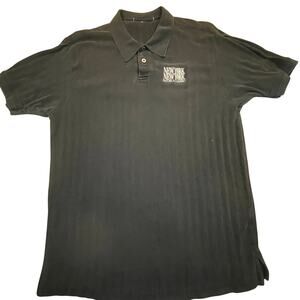Vintage Men Large New York New York Hotel Casino Polo Shirt Vegas Logo Black Rib
